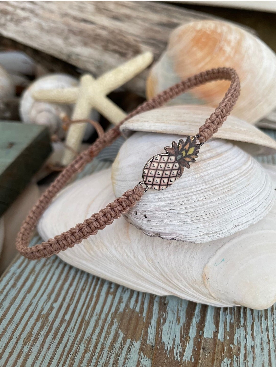 Pineapple Anklet/macrame Anklet/beach Anklet/adjustable Etsy