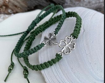 Shamrock Macrame Bracelet: Irish Pride, St Patrick's Day Luck