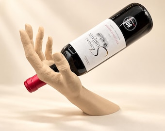 Hand-Shaped Wine Bottle Holder