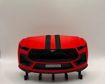 Wall Mounted Car-Shaped key Rack Holder, Red/Black.