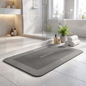 Alfombrilla de baño de tierra de diatomeas / Alfombrilla de baño de piedra de secado rápido / Alfombra de baño antideslizante / Alfombrilla de ducha superabsorbente / Decoración minimalista para el baño