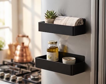 Magnetisches Wandregal-Set ohne Bohrer, minimalistisches schwebendes Regal für Küche Badezimmer, platzsparender Organizer