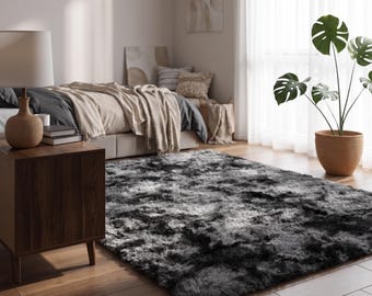 Tapis moelleux et doux pour salon | Tapis de chambre moelleux | Grand tapis minimaliste | Tapis shaggy antidérapant | Tapis de décoration intérieure