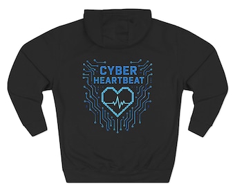 Cyber Heartbeat Hoodie, Circuit Heart Sweatshirt, Cyberpunk Tech Hoodie, Futuristic Love Shirt, Geeky AI Lover Gift
