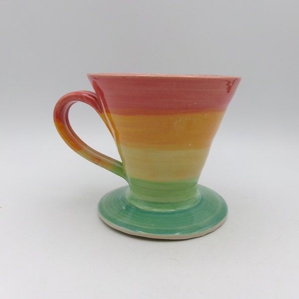 Handmade Ceramic Pour Over- Pink/Orange/Yellow/Green