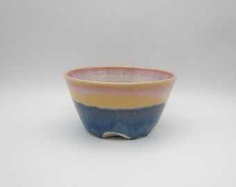 SALE Handmade Ceramic Bowl- Pink/Orange/Blue