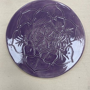 Handmade Ceramic Trivet- Purple
