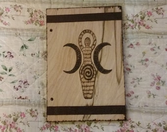 Goddess small wooden expandable Journal or Book of Shadows