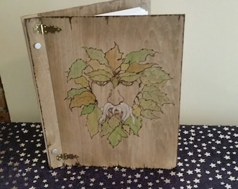 GREEN MAN Goddess Metal Moon spell witch pagan purple silver Book of Shadows