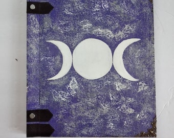 Goddess Metal Moon spell witch pagan purple silver Book of Shadows