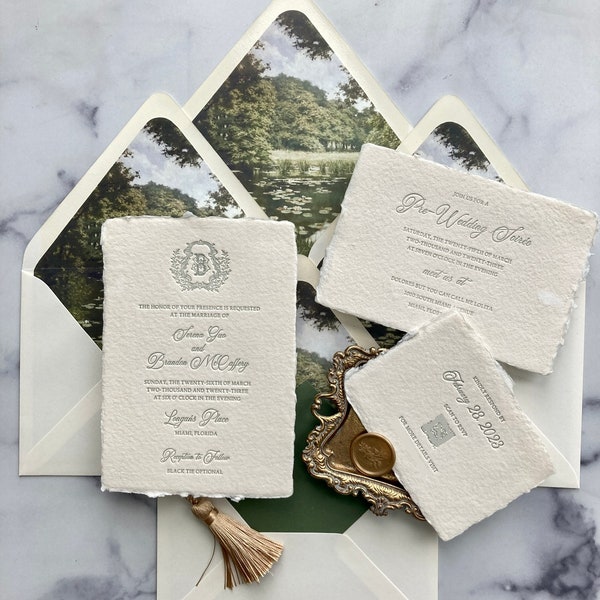 Handmade Paper Letterpress Invitations