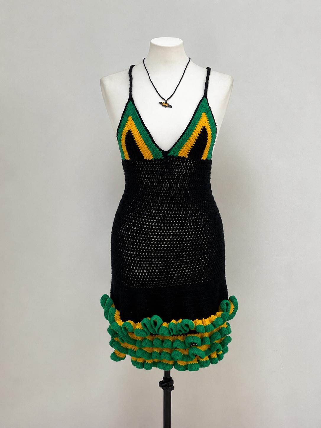 jamaican knitted dress Crochet Dresses Mesh dress