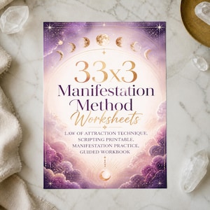 33x3 Manifestation Journal Printable, Law of Attraction Worksheets, Reality Scripting