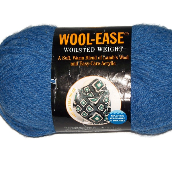 Lion Brand Wool-Ease Yarn, color Blue Heather