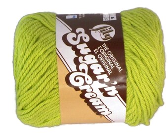 Lily Sugar 'n Cream Cotton Yarn, color Hot Green