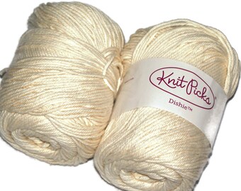 Knit Picks Dishie Yarn, color Swan (off White)