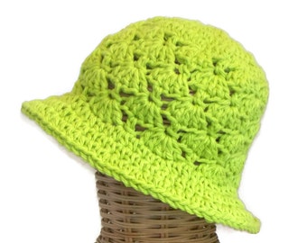 Baby Girl Floppy Sun Hat, Infant Hat, Lime Green