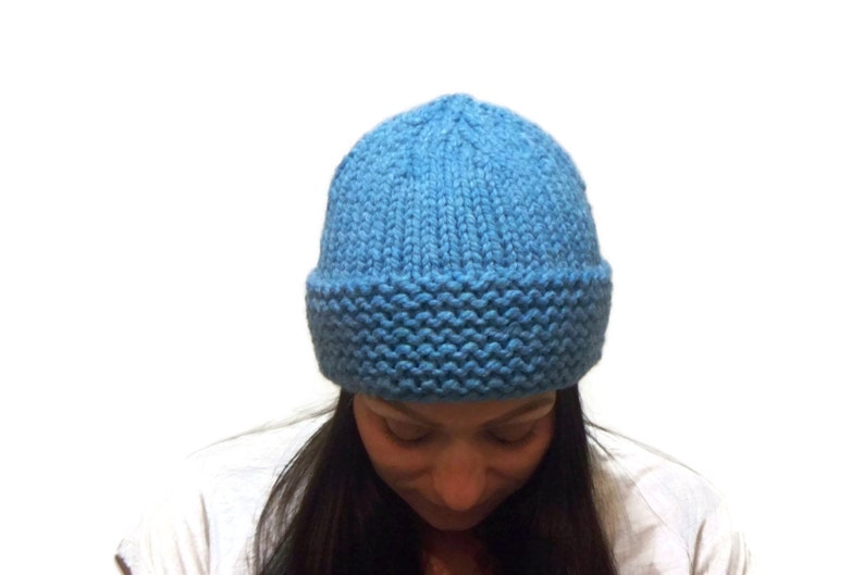 Warm Winter Beanie Hat Sky Blue