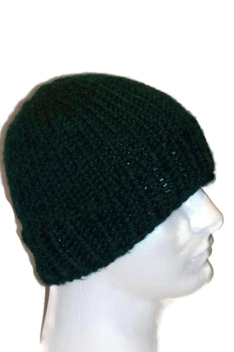 dark green beanie hat