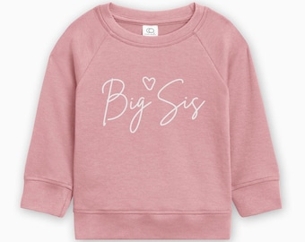 Big Sister Organic Cotton Sweatshirt: Rose Pink Sibling Shirt