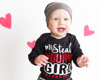 Baby Boy Clothes, Baby Shower Gift, Funny Kids Clothing, Toddler Shirt, Newborn Baby Clothing, Hip Baby Gift Mr Steal Your Girl- SHIRT ONLY