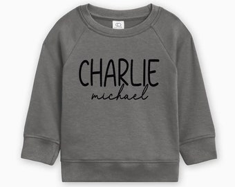Suéter de algodón orgánico personalizado para bebé: sudadera ligera con nombre personalizado