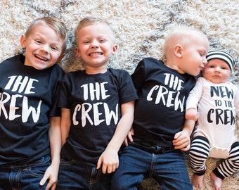 Sibling Shirts: "The Crew" Matching Family Tees, New Baby Announcement