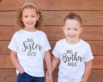 Personalized Sibling Shirt: Big Brother, Big Sister, Baby Announcement