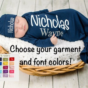 Newborn Coming Home Outfit Baby Clothes Personalized Knotted Gown Baby Shower Gift Newborn Take Home Clothing - CUSTOMIZABLE
