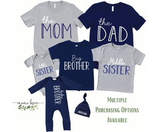 Matching Family Shirts, Newborn Boy Coming Home Outfit, Sibling Clothing, Baby Announcement Shirt, Mom, Dad, Brother or Sister Shirts