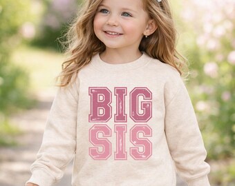 Big Sister Little Sister Shirt | Retro Distressed Pink | Sibling Announcement Tee| Big Bro Lil Bro Family Baby Toddler Youth Sizes