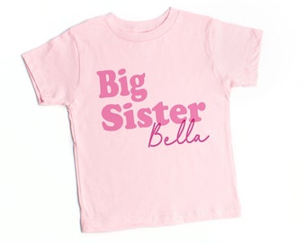 Big Sister Shirt - Sibling Big, Little, Middle Sister Matching Tee Shirts- Family Shirts for New Baby Announcement - Also Big Little Brother