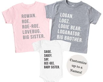 Personalized Nickname Shirt - Custom Baby, Toddler & Youth Shirt for Kids - Personalized Gift For Kids or Siblings Tees