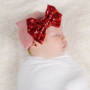 Valentines Red Newborn Hat Girl, Baby Hospital Hat, Hospital Bow Hat, Baby Girl Knit Hat Bow Baby Girl Coming Home Outfit Baby Beanie Hat