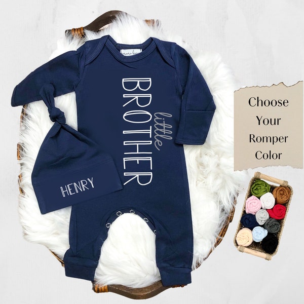 Newborn Boy Coming Home Outfit Personalized, Little Brother Clothing, Newborn Baby Gift, Sibling Outfits, Baby Announcement - Mama Bijou