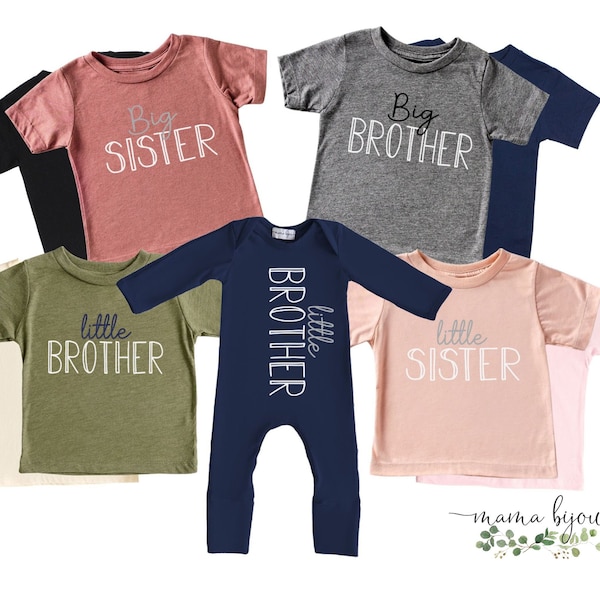 Big Little Shirts, Brother or Sister Sibling Shirts, Family Shirts Matching, Baby, Toddler and Youth Sizes Variety of Colors