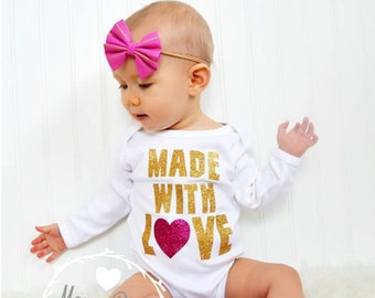 Baby Girl Clothes, Newborn Girl Clothing, New Baby Gift, Baby Shower Gift, Baby Girl Take Home Clothes, Baby Toddler Clothes, Made With Love