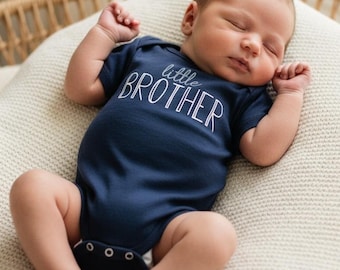 Little Brother Shirt, Newborn Coming Home Outfit, Big Little Sibling Mom Dad Family Outfits, On Sweatshirt, Tee Shirt, Romper Knotted Gown