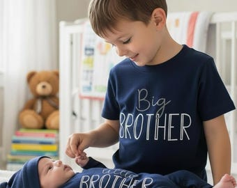 Big Little Brother Sister Sibling Shirts, Mom Dad Family, Newborn Coming Home Outfit, On Sweatshirt, Tee Shirt, Romper or Knotted Gown