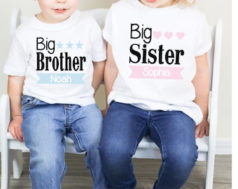 Big Brother Sister Matching Shirts: Sibling Announcement Tees