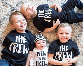 New to The Crew Sibling Shirts, Family Shirts, Big Brother Sister Shirts, Mom Dad Tees, Announcement Shirts, New Baby Announcement Outfit