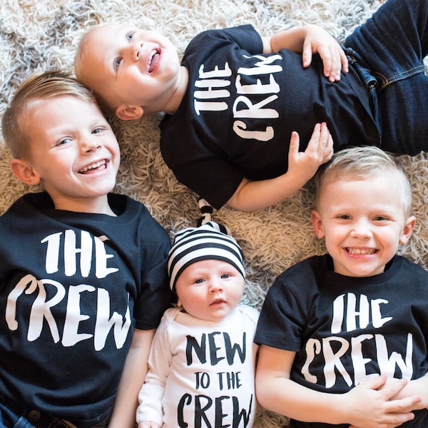 New to The Crew Sibling Shirts, Family Shirts, Big Brother Sister Shirts, Mom Dad Tees, Announcement Shirts, New Baby Announcement Outfit