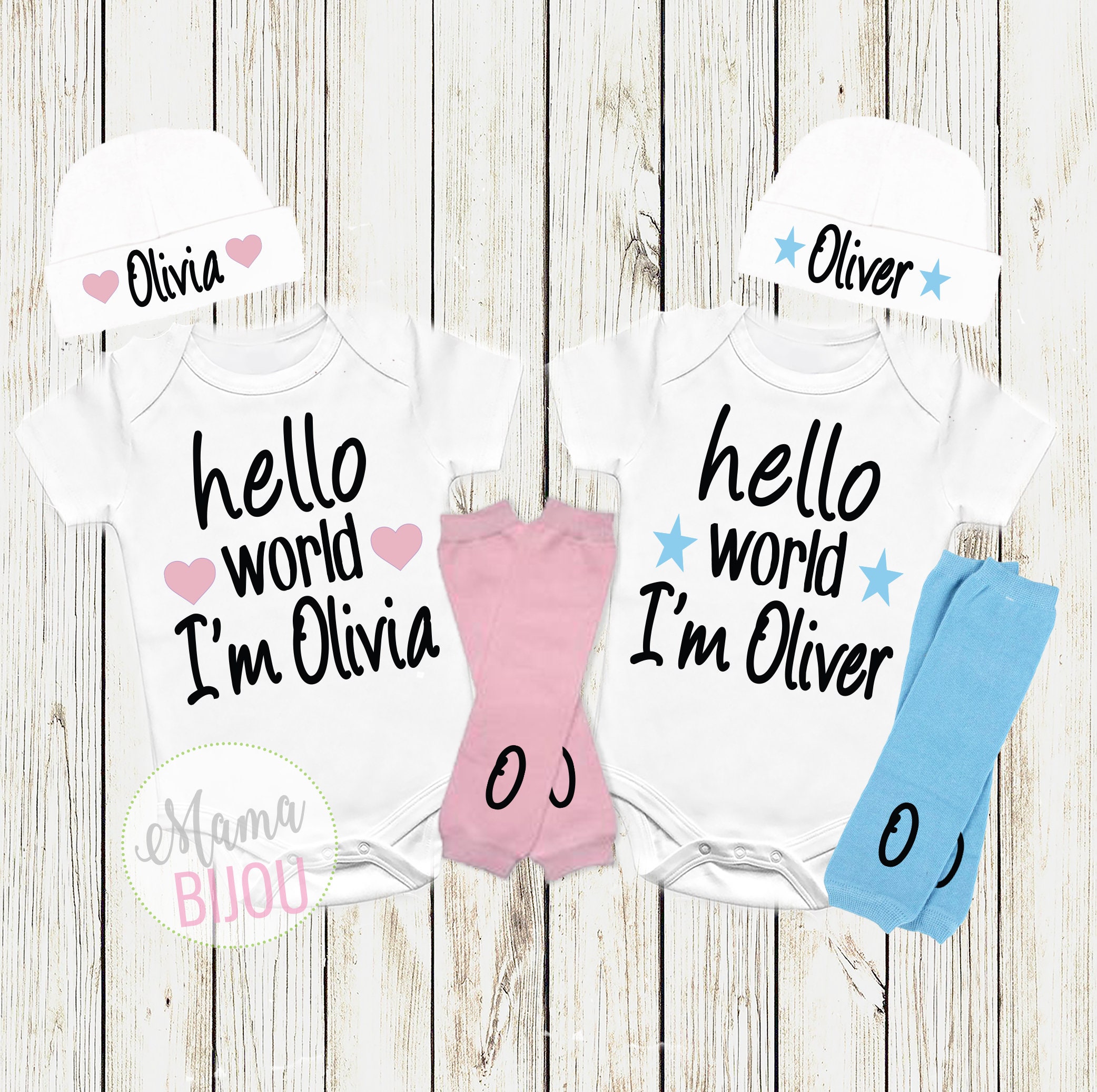 Tenue Bébé Fille "Hello World" Couleur Or - Pour Rentrée à La Maison - Neuf Sans étiquettes