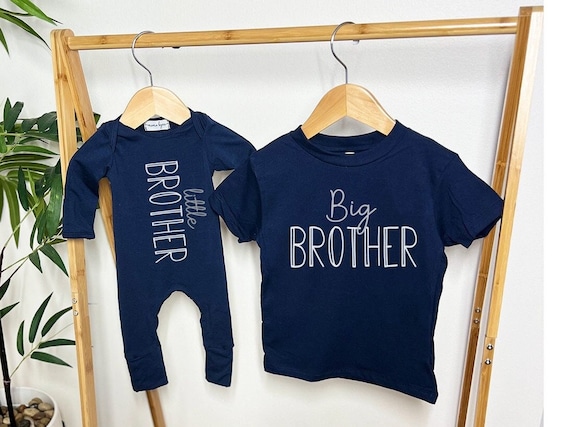 Big Brother Shirt: Navy Sibling Outfit, Baby Announcement