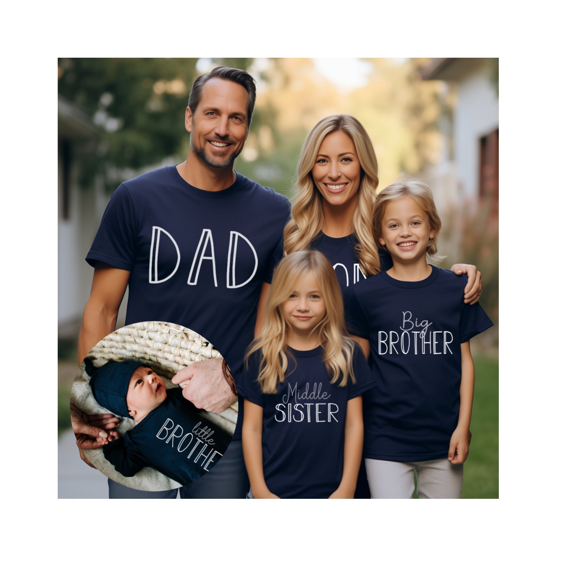Big Little Shirts for Siblings, Mom Dad Brother Sister Matching 