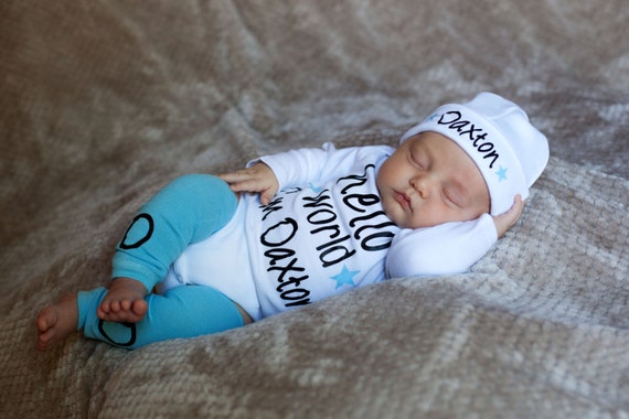 Hello world baby boy coming store home outfit