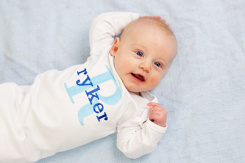 Newborn Boy Coming Home Outfit Personalized Baby Boy Outfit Newborn Hospital Outfit Embroidered Baby Clothes