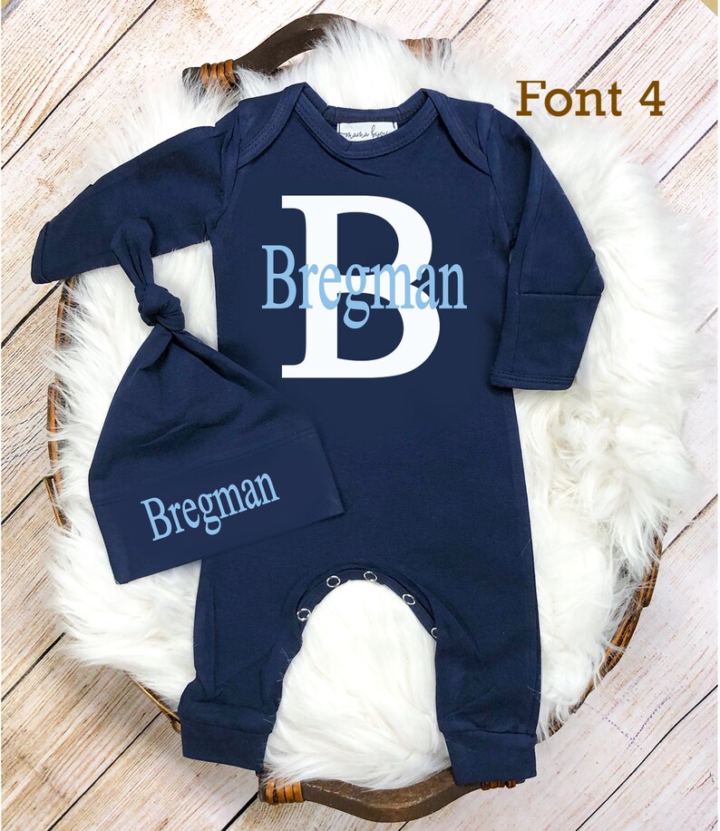 Baby Boy Coming Home Outfit Monogram Newborn Boy Outfit Etsy
