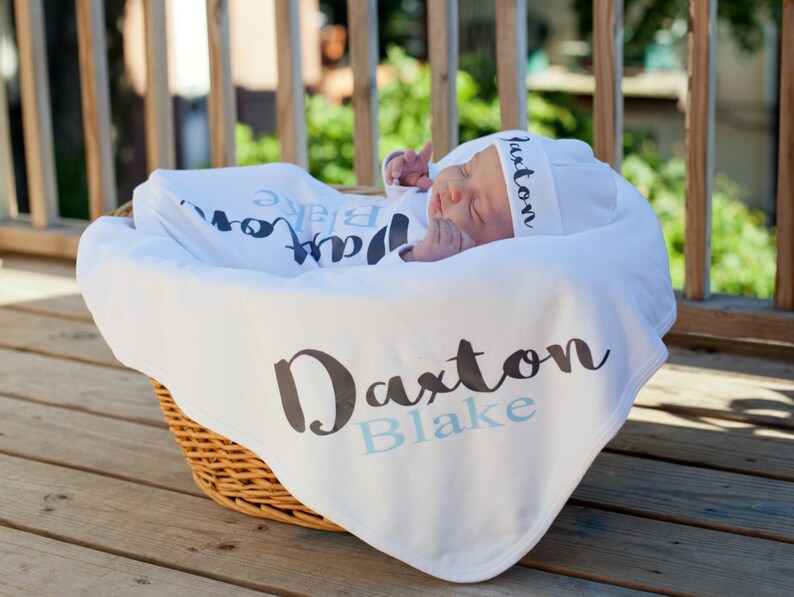Personalized Baby Boy Blanket Personalized Newborn Blanket Etsy