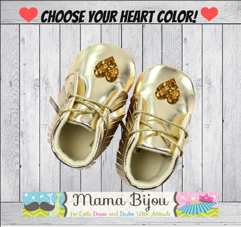 Gold Baby Shoes Gold Baby Moccasins Gold Baby Booties Crib Etsy